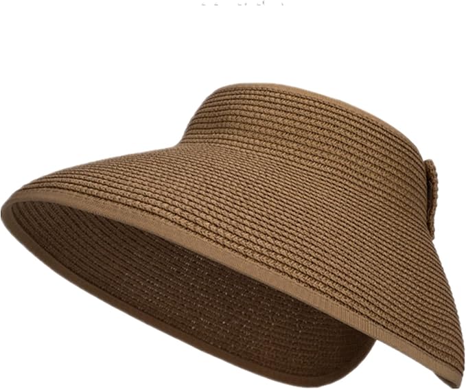 Womens Sun Visor Hat Straw Sun Visors for Women Summer Packable Ponytail Beach Hats for Women Travel