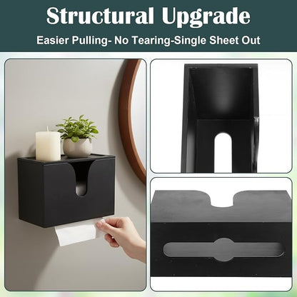 Paper Towel Dispenser Countertop, Wooden Bathroom Paper Towel Holder - Image 4