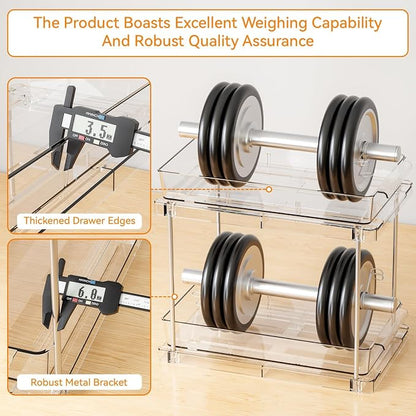 Yieach 4 Pack Under Sink Organizers and Storage, Two Tier Pull Out Cabinet - Image 7