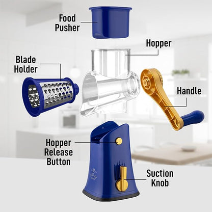 Zulay Kitchen Rotary Cheese Grater 5 Blade Cheese Shredder - Image 8