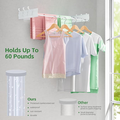 Wall Mounted Drying Rack 31.5", Foldable Clothes Drying Rack - Image 4