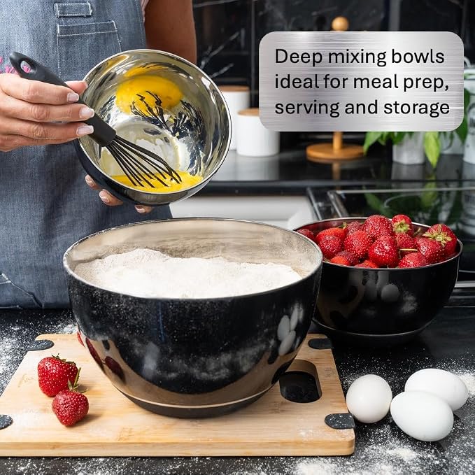 WHYSKO Stainless Steel Mixing Bowls Set of 3 - Image 3