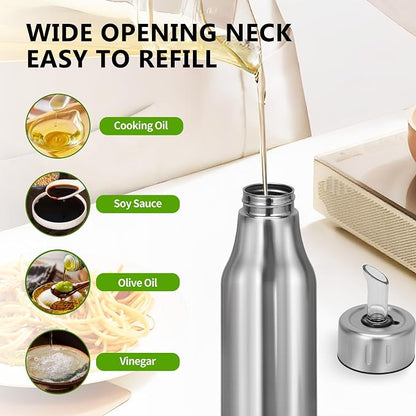 Stainless Steel Oil Dispenser Bottle - 750ML Leak-Proof Oil Container - Image 5