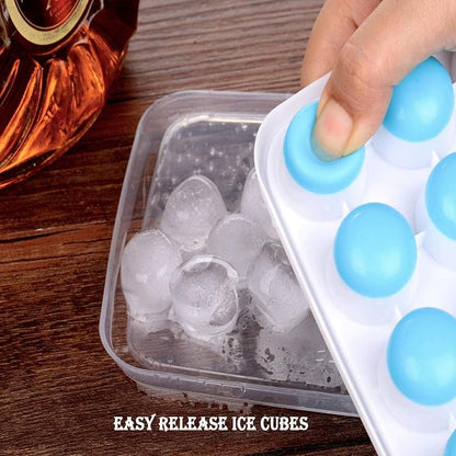 Ice Cube Trays Easy Release-Odor free, Spill Resistant Lid Included, 2 Pack - Image 4