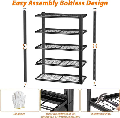 ROOMTEC 48" W Garage Shelving Heavy Duty, 2800LBS Storage Shelves, 5-Tier - Image 9