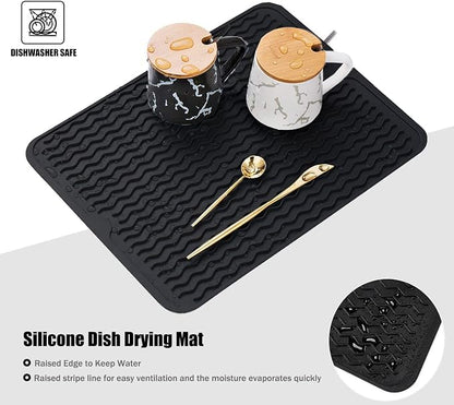 Silicone Dish Drying Mat, Non-Slip Easy Clean Sink Mat Large Heat-resistant - Image 3