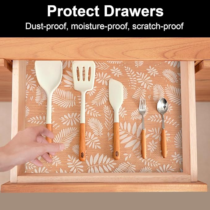 Cooyes Shelf Paper for Kitchen Cabinets Non Adhesive, Waterproof & Oil-Proof - Image 2