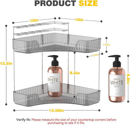 Asayuee 2-Tier Corner Bathroom Counter Organizer - Image 2