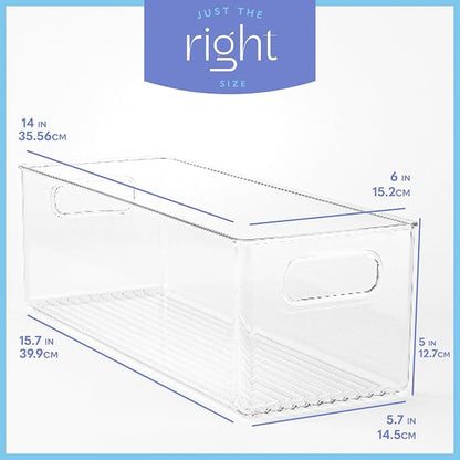 Plastic Food Storage 6 Pack Clear Container Bin - Image 3