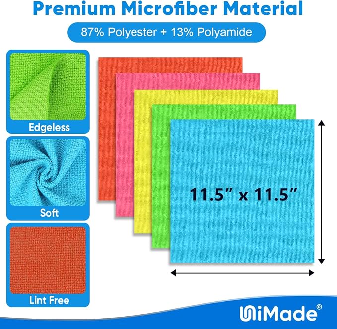 Microfiber Cleaning Cloth, 50PK Reusable Shop Rags Bulk Microfiber Cleaning - Image 2