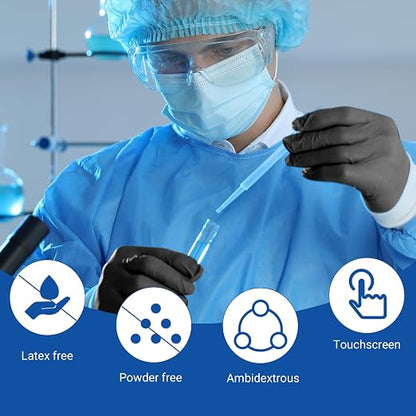 JMU Black Nitrile Exam Gloves Small Bulk 2000 Count, 3.5Mil Disposable Gloves - Image 2