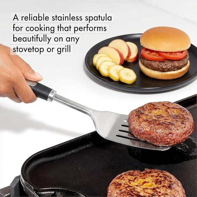 Cooking Utensil Set, Stainless Steel Kitchen Tools Include Solid & Slotted - Image 4