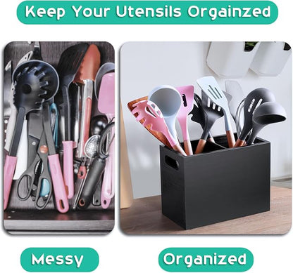 ALELION Black Utensil Holder for Kitchen Counter - Image 4