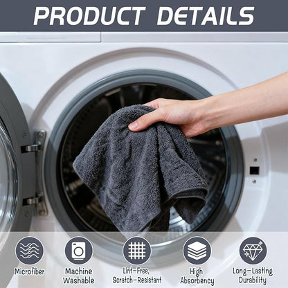 4 Pack Extra Large Microfiber Cleaning Cloths 20"x30", Lint-Free Reusable Towels - Image 3