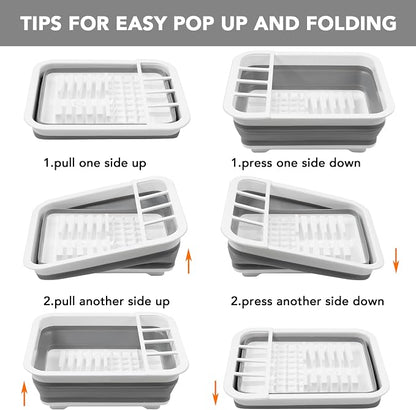 Tiawudi Collapsible Dish Drying Rack, Pop Up Dinnerware Drainer, Portable Plate - Image 7