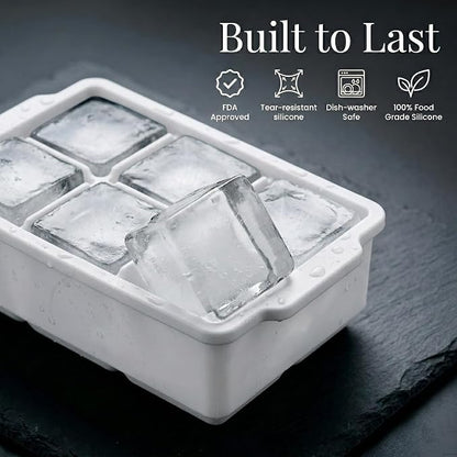 KitchFort Large Silicone Ice Cube Tray, Easy Release 2" Big Ice Cubes - Image 2