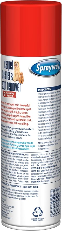 Sprayway Carpet Cleaner, 19oz | Removes Pet Stains & Odors, Foaming Action | - Image 2