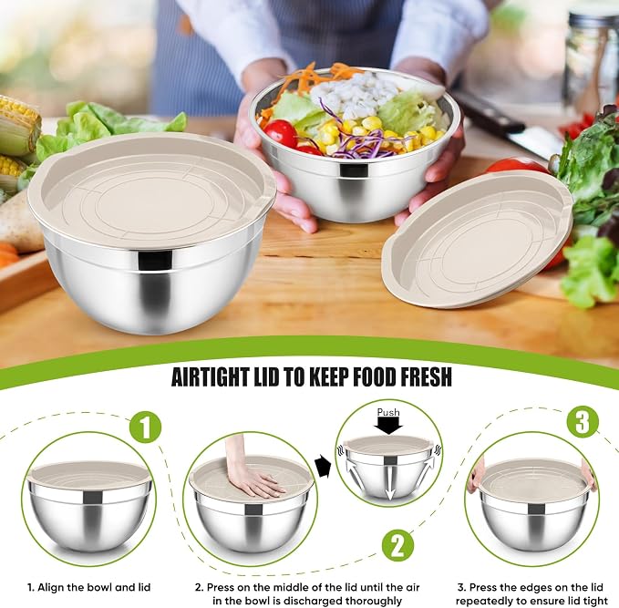 P&P CHEF Khaki Mixing Bowls - Image 7