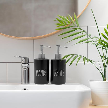 Modern Farmhouse Ceramic Dishes and Hands Soap Dispenser Set - Image 7
