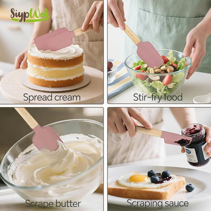 Silicone Spatula Set, Food Grade Rubber Spatula-5 Piece Nonstick Rubber Spatulas - Image 5