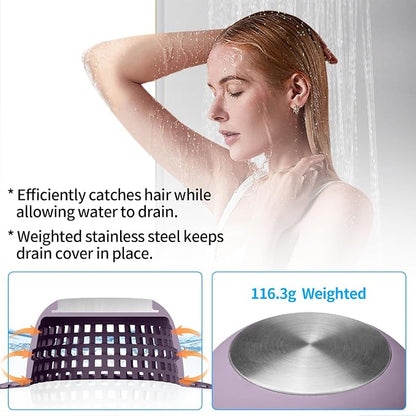 Shower Drain Hair Catcher, Bathtub Drain Cover Foldable Silicone Shower & Tub - Image 4