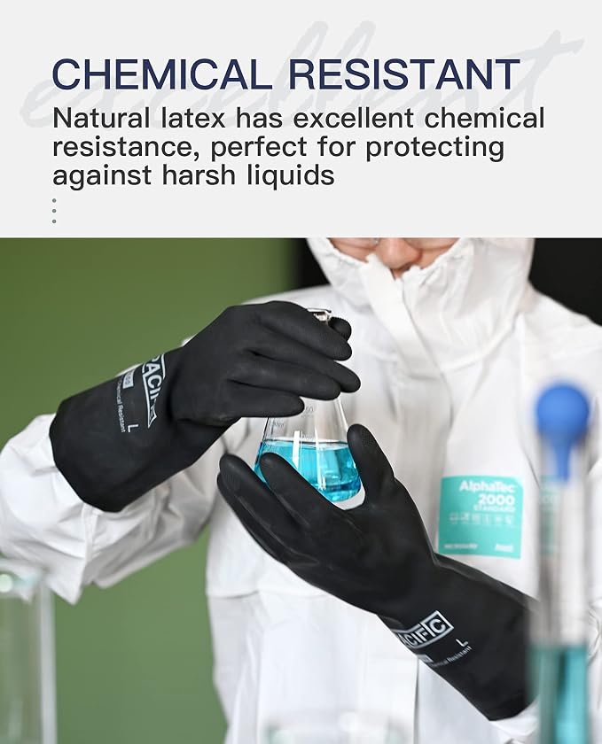 PACIFIC PPE Chemical Resistant Gloves, Heavy Duty Industrial Rubber Gloves - Image 2