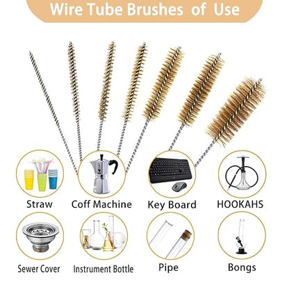 7pcs Brass Tube Brushes Bottle Brush Wire Tube Brushes, Long Wire Cleanling - Image 2