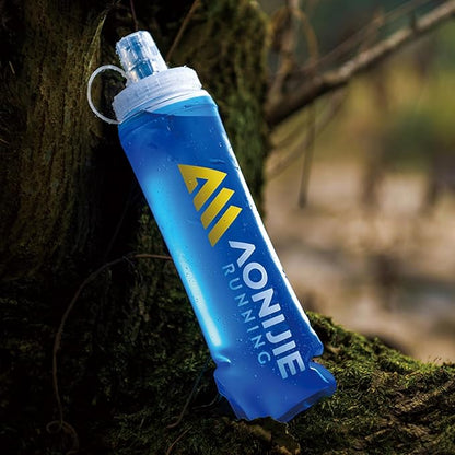 TRIWONDER Collapsible Flask Soft Folding Water Bottles - Large Mouth for Easy Filling - BPA-Free Hydration Bottle Ideal for Running Hiking Cycling Climbing (02# 500ml)
