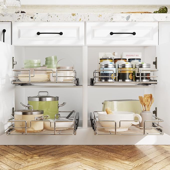LOVMOR Pull Out Cabinet Organizer 28½" W x 21½" D, Kitchen Cabinet Pull Out - Image 6