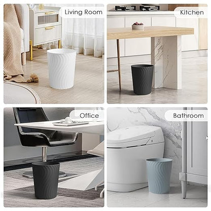 YGJT Small Trash Can, 3 Pack 1.8 Gallons Bathroom Trash Can, Slim Waste Basket - Image 2