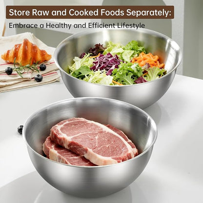 Gronivex Stainless Steel Mixing Bowls Set of 2, Food Grade 304, Dishwasher Safe - Image 7