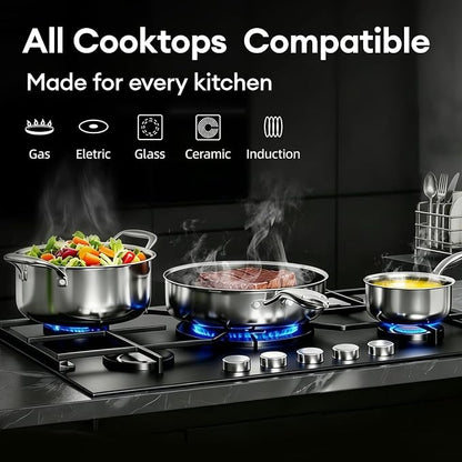 COOKER KING Stainless Steel 7PCS Cookware Set, Pots and Pans Set, Non Stick - Image 4
