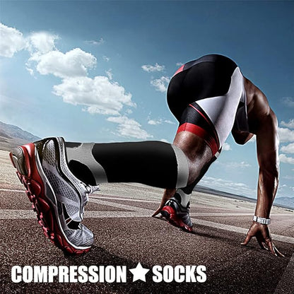 CHARMKING Compression Socks for Women & Men Circulation (3 Pairs) 15-20 mmHg is Best Support for Athletic Running Cycling