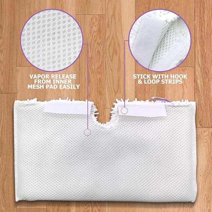 Replacement Steam Mop Pads for Shark Steam Mop Pads Compatible with S3500 Series S3501 S3601 S3550 S3901 S3801 SE450 S3801CO S3601D Steam Pocket Mop (6-Pack)