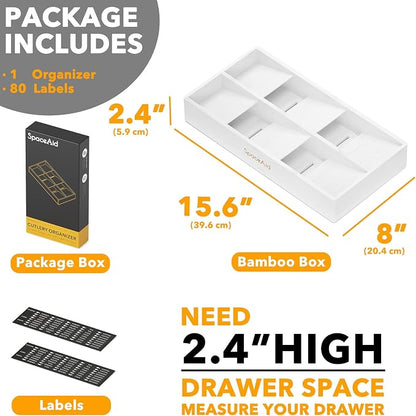 SpaceAid Bamboo Silverware Drawer Organizer - Image 4