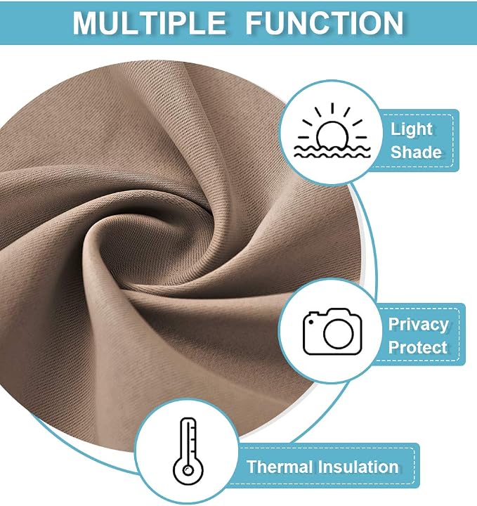 RYB HOME Blackout Curtains for Kitchen, Over Sink Privacy Curtains Window Decor - Image 2