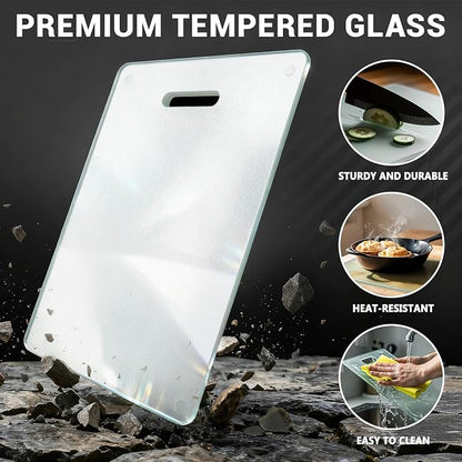 Tempered Glass Cutting Board for Kitchen Counter, Plastic Free, Scratch - Image 3