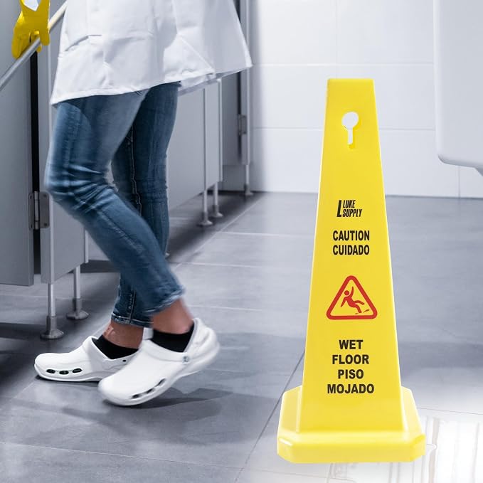 MATTHEW CLEANING 3 Packs 36” Caution Wet Floor Safety Cones - Image 3
