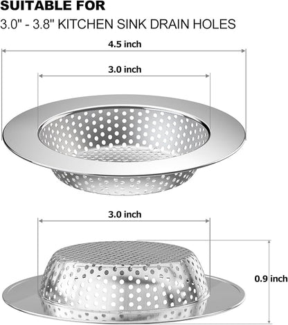 2PCS Kitchen Sink Drain Strainer/Catcher/Basket/Cover/Filter/Trap/Screen - Image 2