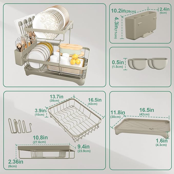 Dish Drying Rack, 2-Tier Dish Drying Rack - Image 2