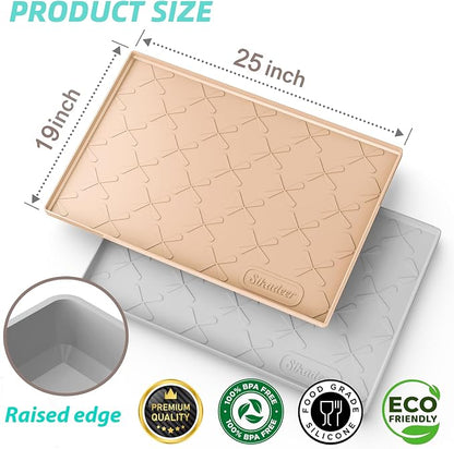 SIKADEER 25" x 19" Under Sink Mat Waterproof, Silicone Mat Kitchen Drawer Shelf - Image 3