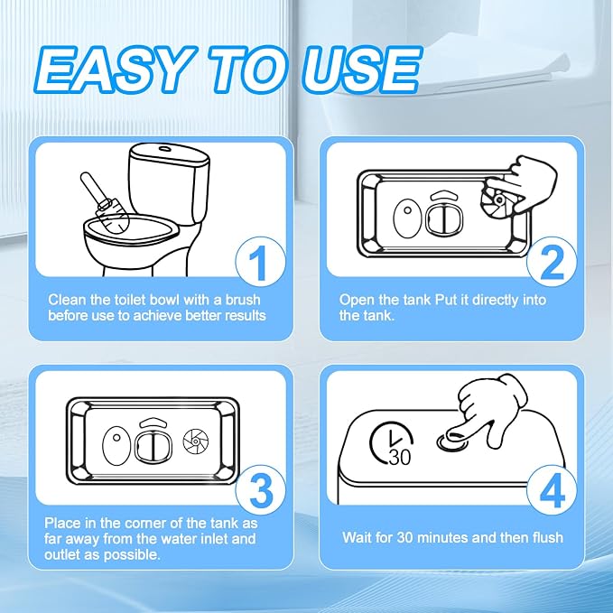 KIISIISO Toilet Bowl Cleaner Tablets 100 PACK, Automatic Bleach Toilet Tank - Image 6