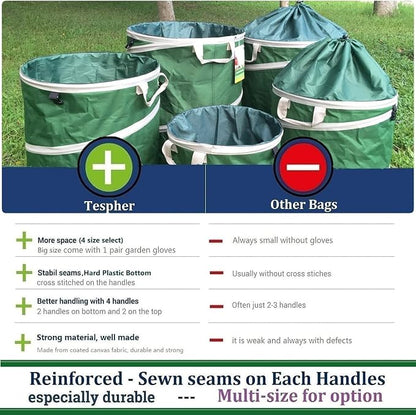 16-Gallon Collapsible Trash Can Hard-Shell Bottom Yard Garden Bag - Image 8