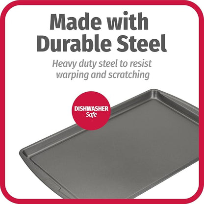GoodCook Everday Nonstick Carbon Steel 17 x 11-Inch Baking Sheet Set, 2 Pack – - Image 6