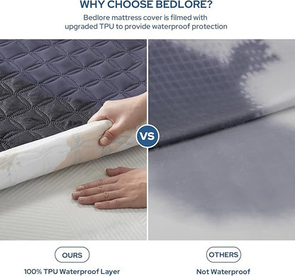 BEDLORE Waterproof Mattress Protector, King Size Noiseless Mattress Pad - Image 2