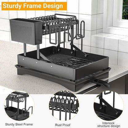 Extendable Dish Racks 16.3"-21.6" L x 16.7" W, Stainless Steel Dish Drying Rack - Image 6