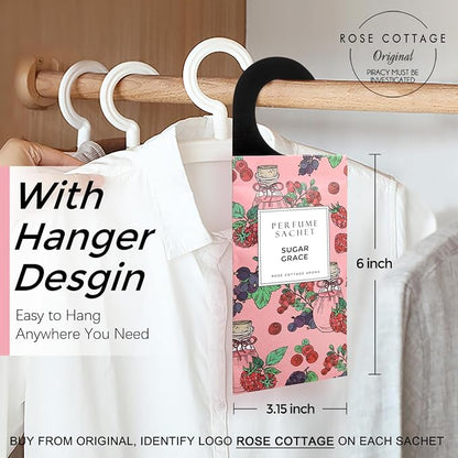 ROSE COTTAGE Large 12 Packs Sugar Grace Hanging Closet Deodorizer Air Freshener - Image 5