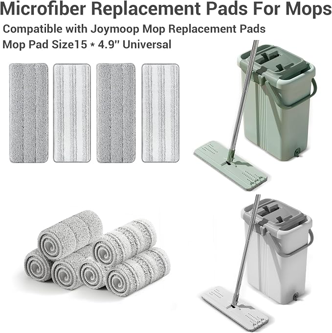 10Pcs Joymoop Mop Replacement Pads, 15 * 4.9'' Universal Mop Pads Mop Head - Image 6