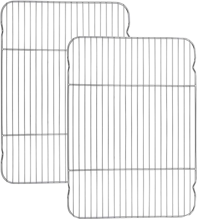 Baking Cooling Rack Set of 2, E-far 16.5"x11.5" Stainless Steel Metal Roasting by E-far