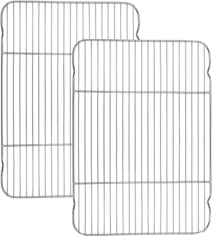 Baking Cooling Rack Set of 2, E-far 16.5"x11.5" Stainless Steel Metal Roasting by E-far